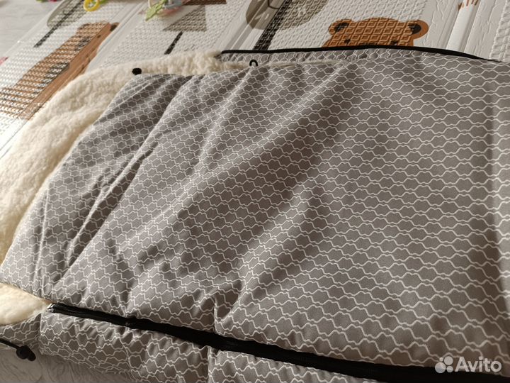 Зимний конверт в коляску на овчине