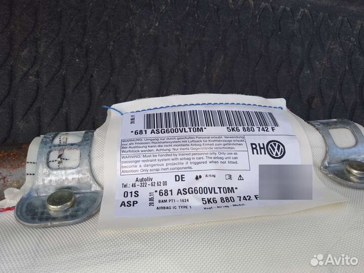 Подушка безопасности боковая Volkswagen Golf 6