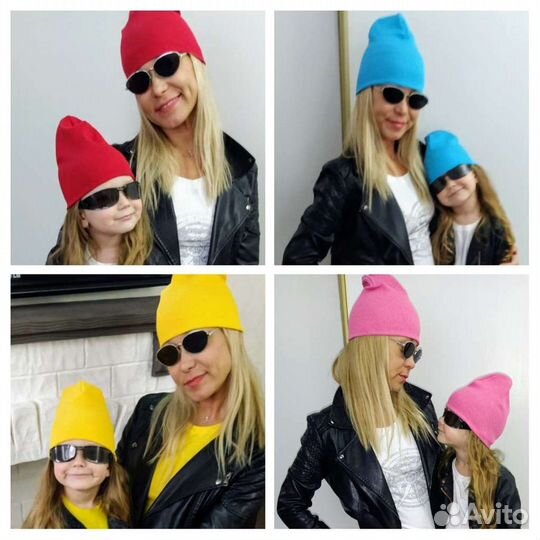 Шапочки для мамы и дочи. Комплект