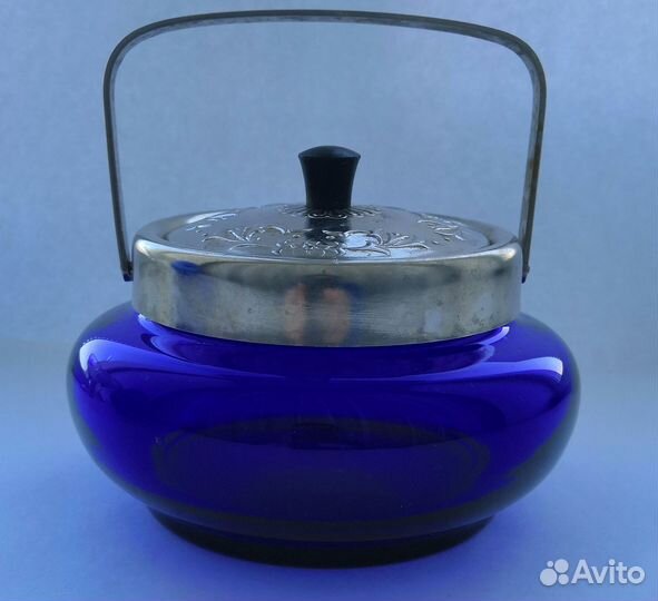 Сахарница цветное стекло СССР