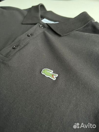 Черное поло Lacoste