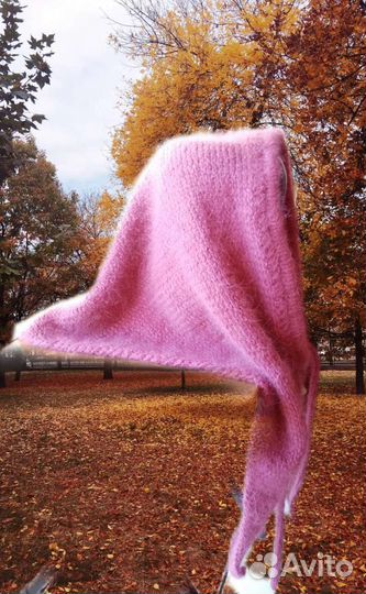 Пух норки. Косынка - капор