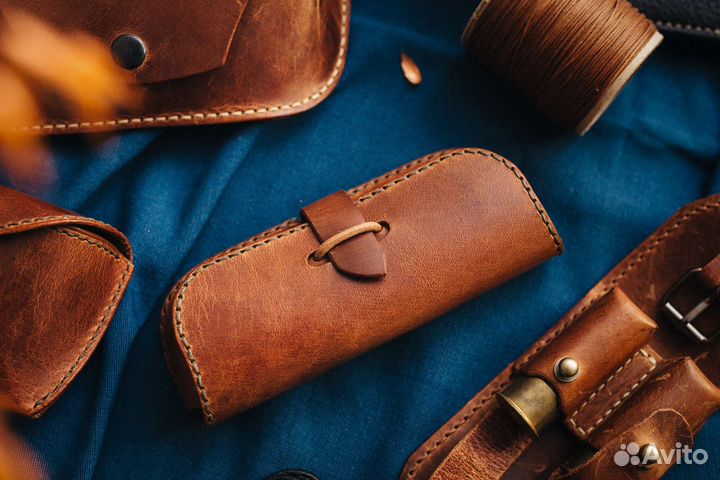 Футляр для очков (кожаный) ручная работа