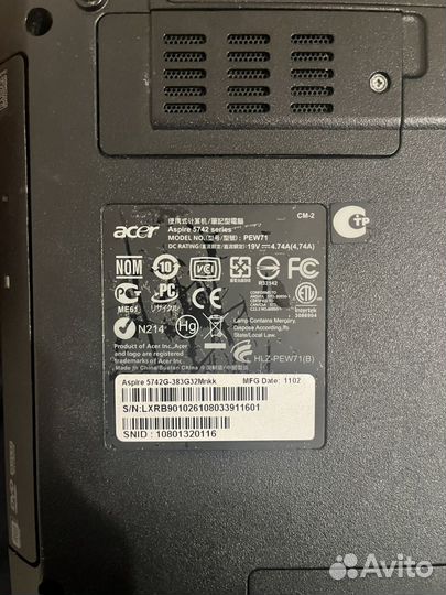 Ноутбук acer 5742g