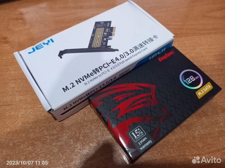 M2 SSD nvme 128GB и адаптер