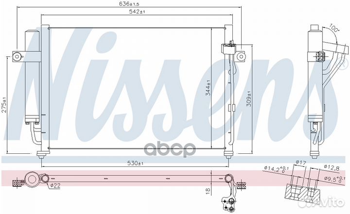 Радиатор кондиционера 94646 Nissens