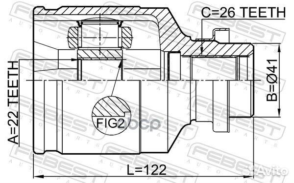 ШРУС внутренний правый 22X41X26 подходит для