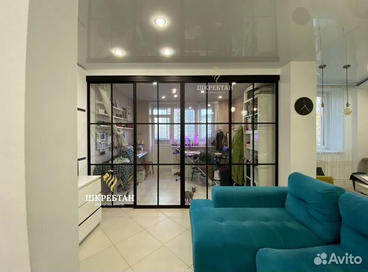 Перегородки стеклянные раздвижные