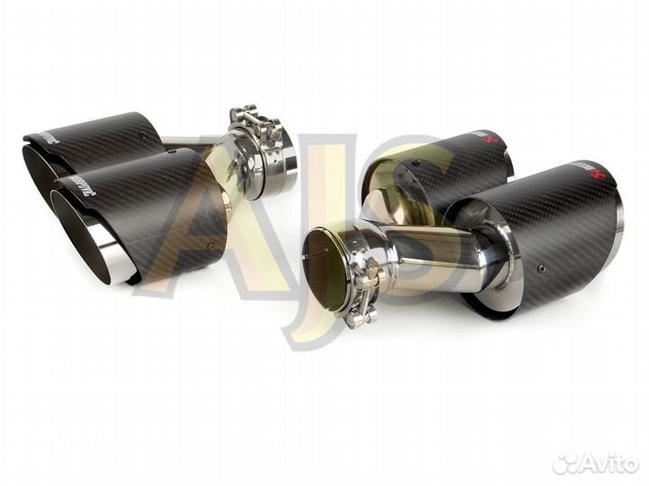 Насадка на глушитель Akrapovic style с карбоном 63/102 двойная пара матовый