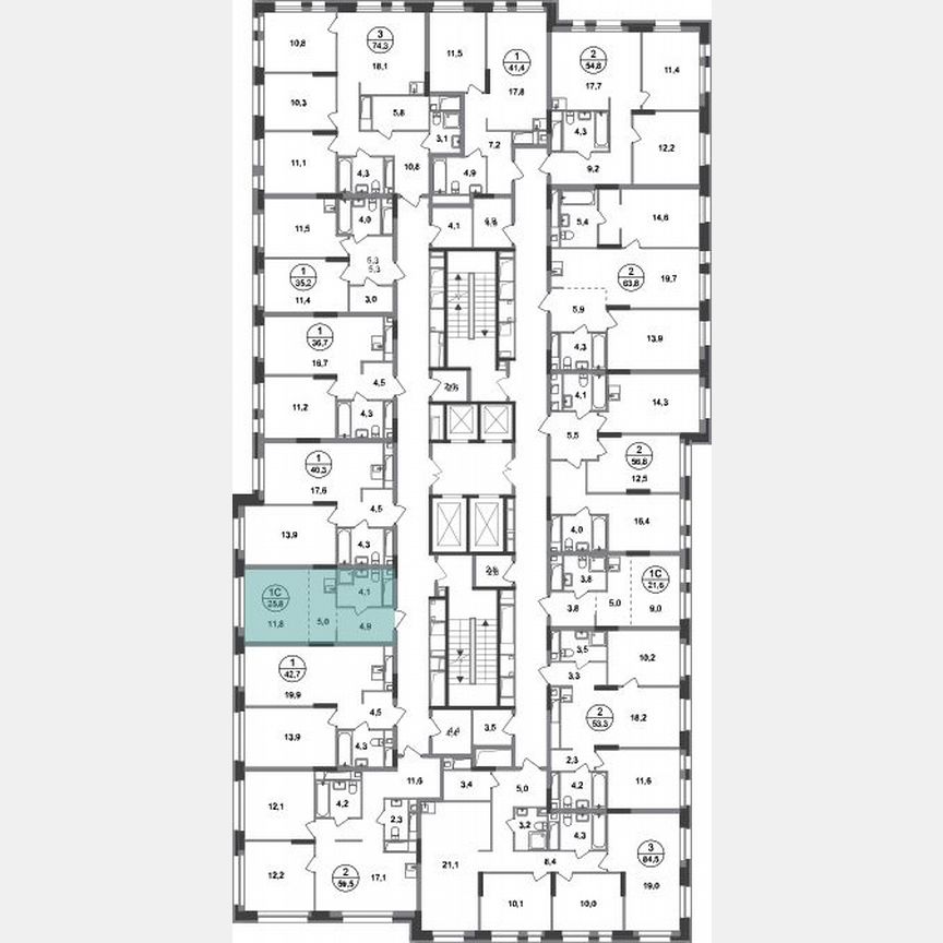 Квартира-студия, 25,8 м², 16/20 эт.