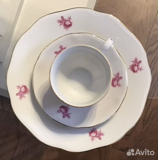 Кофейный сервиз «Роза» Богемия Чехословакия