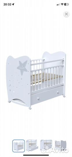 Детская кроватка с ящиком+матрас