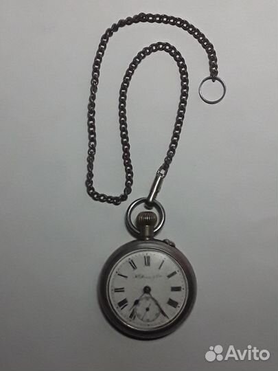 Старинные карманные часы Г.Мозер с цепочкой