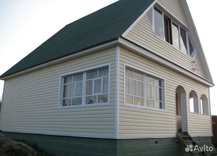 Обшивка фасада дома сайдингом вагонка имитация