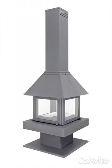 Камин эклипс островной 4D графит