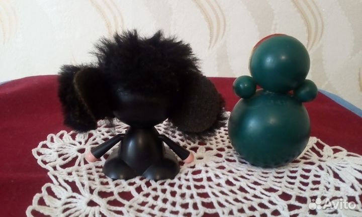 Чебурашка и матрёшка -неваляшка пластик СССР