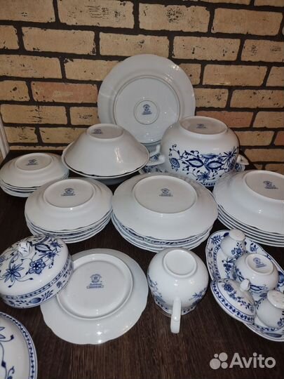 Столовый сервиз ГДР kahla Луковый узор