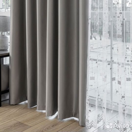 Комплект портьер сатен Адора Хром шторы