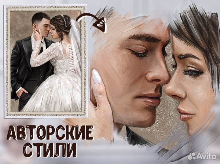 Портрет по фото на холсте от художника Москва