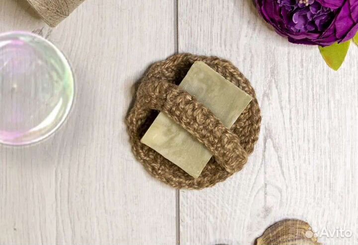 Мочалка из джута 10 см новая
