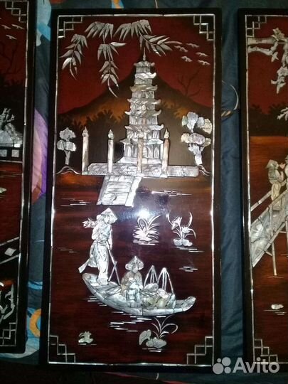 Панно дерево и перламутр