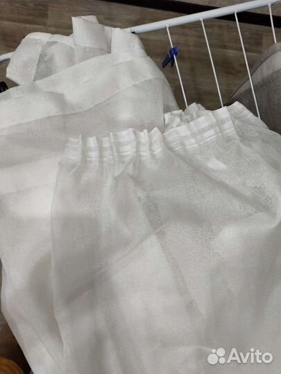Тюль белая 2 шт разные