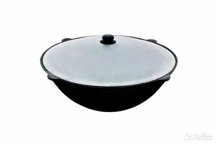 Казан Узбекский чугунный 12 литров с круглым дном