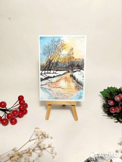 Авторские акварельные открытки С6 2шт. Набор