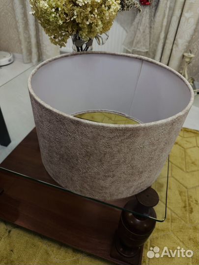 Абажур велюр серый,пластик