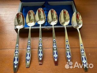 Новые серебро 875 позолота с 2х сторон ложки СССР