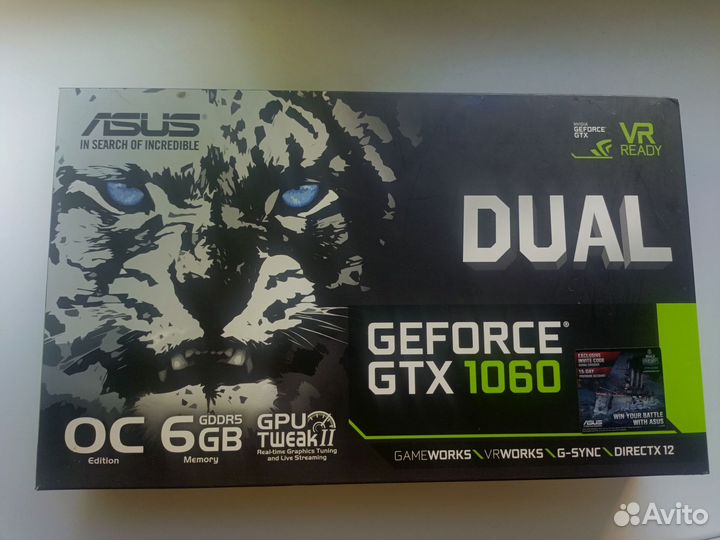 Видеокарта Asus GTX 1060 6 gb OC