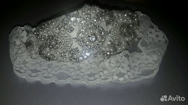 Подвязка свадебная, ручная работа