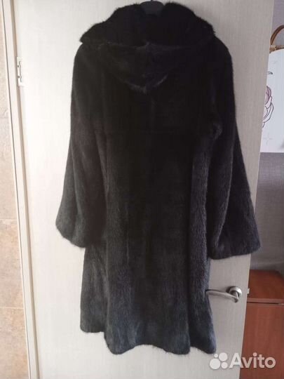 Шуба норковая с капюшоном