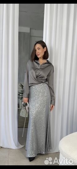 Юбка женская блестящая