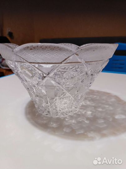 Ваза (салатник) ссср, хрусталь, новая