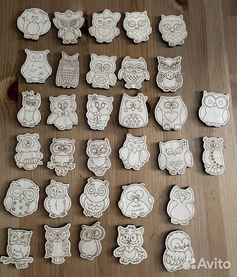 Деревянные заготовки значки броши для раскрашивани