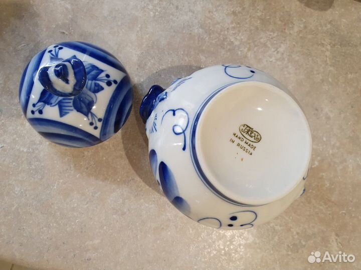 Сахарница гжель 10х14 см