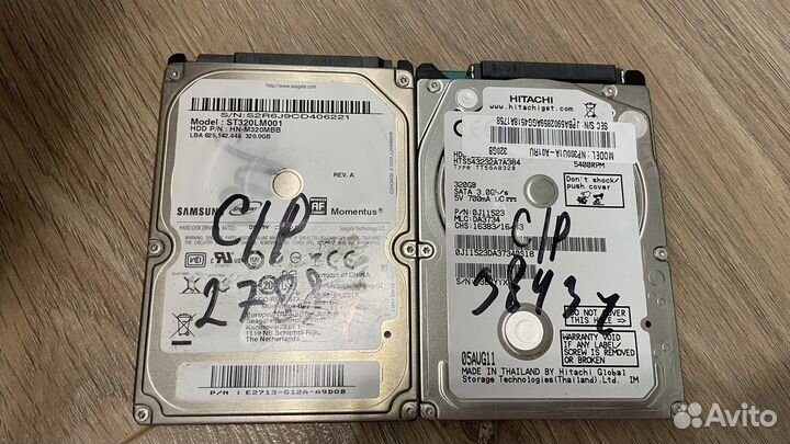 Б/У рабочие жесткие диски 2.5 и 3.5