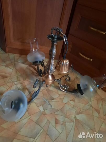 Люстра СССР под латунь
