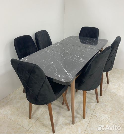 Стол обеденный раздвижной и стулья
