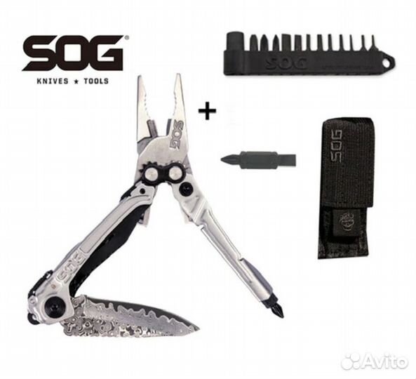 Мультитул SOG Reactor Damascus RC1001 + чехол бита