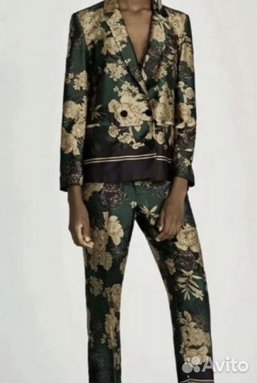 Пиджак цветочный принт стиль Gucci