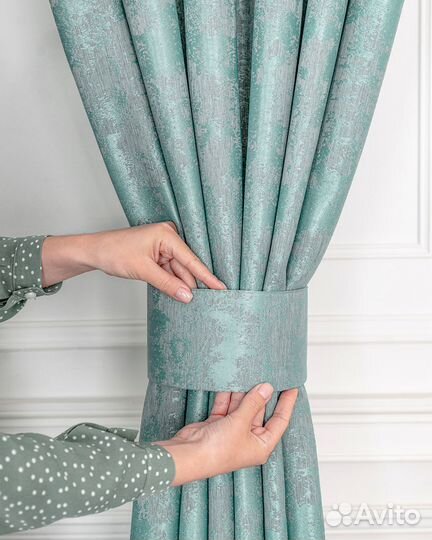 Шторы мрамор Зарина Бирюза