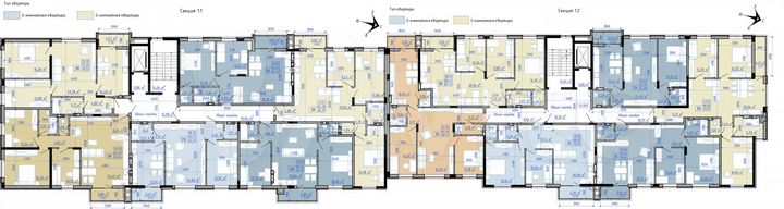 2-к. квартира, 64,4 м², 8/9 эт.