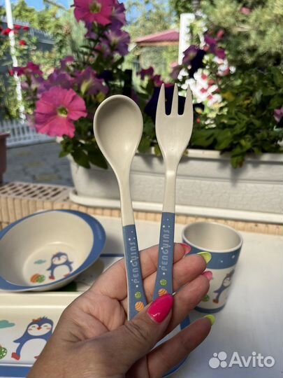 Посуда для детей бамбук набор