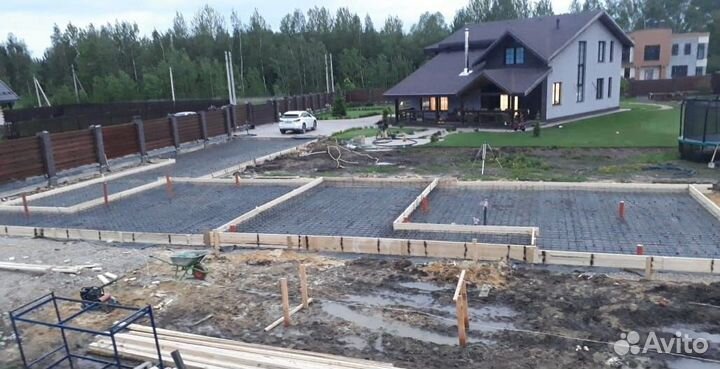 Заливка фундамента, бетонные работы под ключ