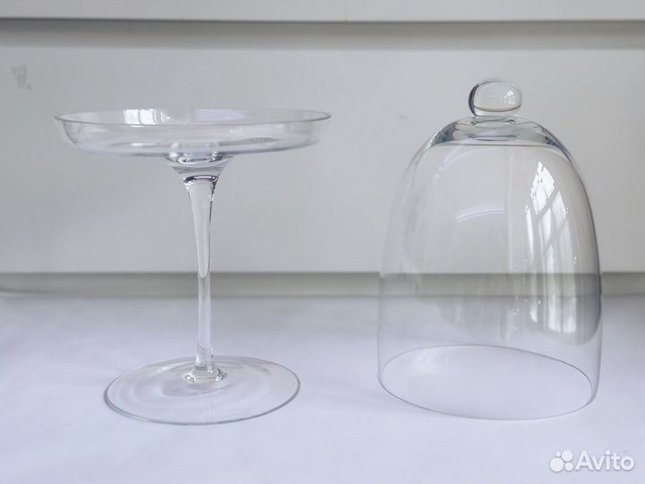 Подставка блюдо для десертов стеклянная конфетница