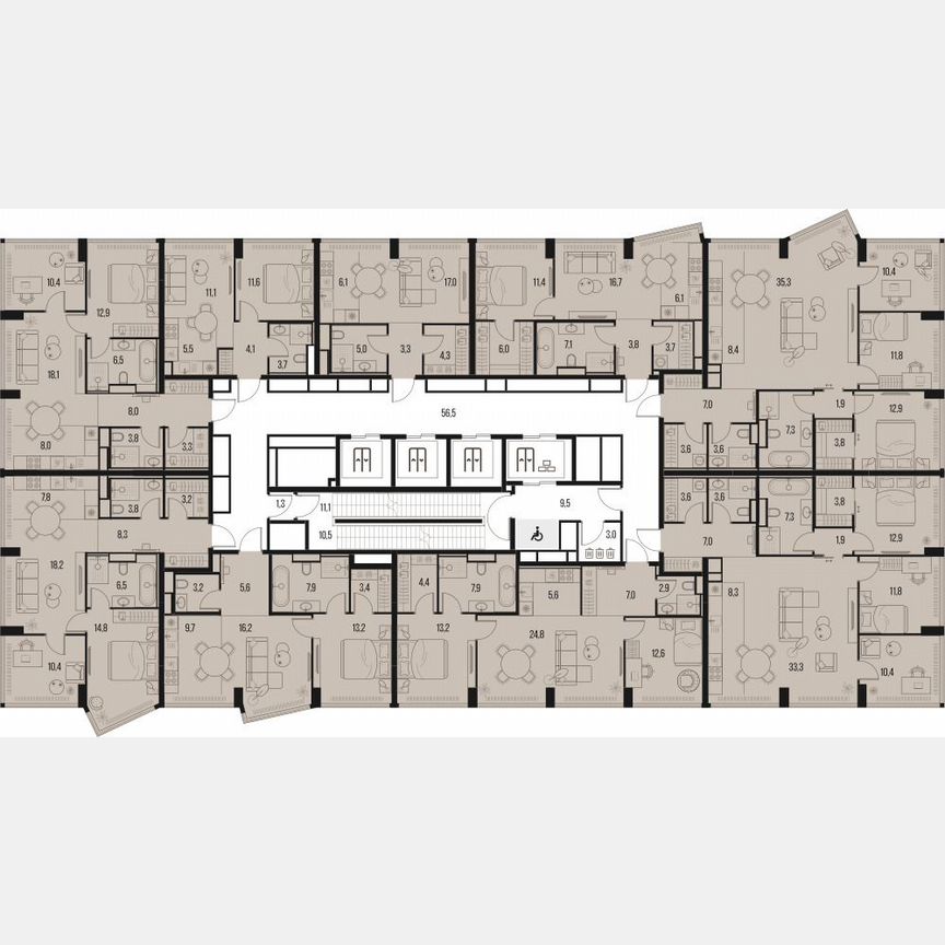 4-к. квартира, 106 м², 9/39 эт.