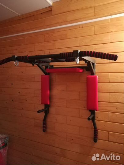 Турник мультихват 3 в 1 усиленный красный