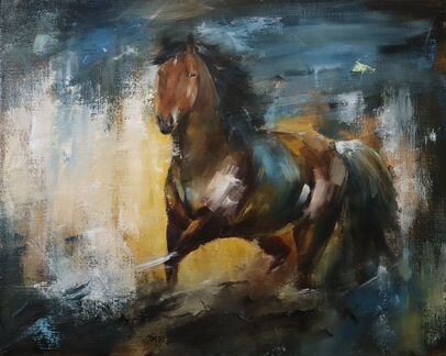 Картина маслом Лошадь Абстракция